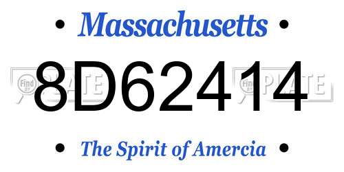 8D62414 Massachusetts License Plate