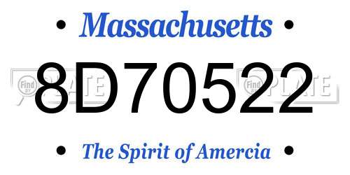 8D70522 Massachusetts License Plate