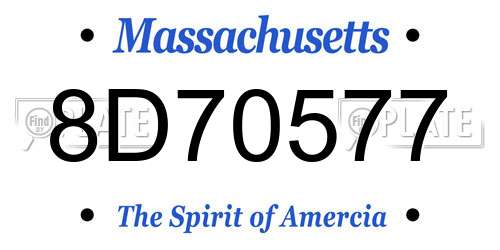 8D70577 Massachusetts License Plate