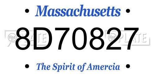 8D70827 Massachusetts License Plate