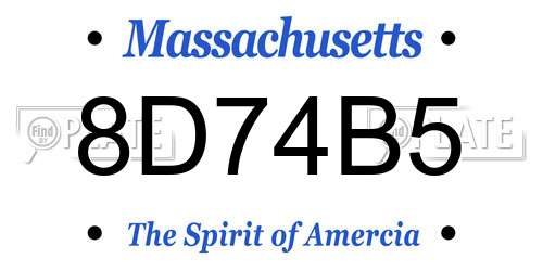8D74B5 Massachusetts License Plate