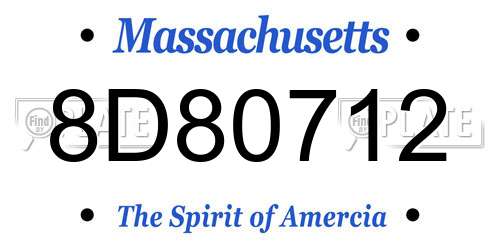 8D80712 Massachusetts License Plate