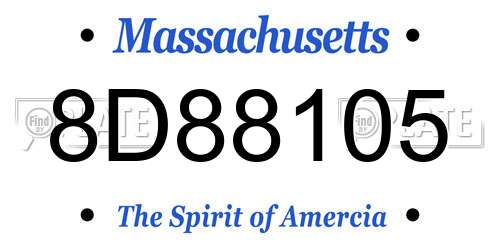 8D88105 Massachusetts License Plate