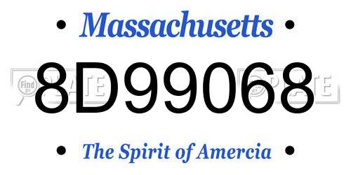8D99068 Massachusetts License Plate
