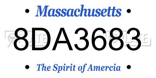 8DA3683 Massachusetts License Plate