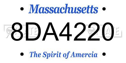 8DA4220 Massachusetts License Plate