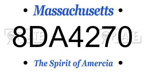 8DA4270 Massachusetts License Plate