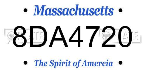 8DA4720 Massachusetts License Plate