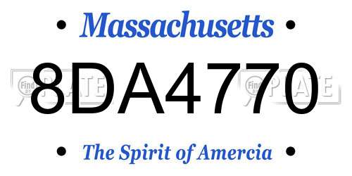 8DA4770 Massachusetts License Plate