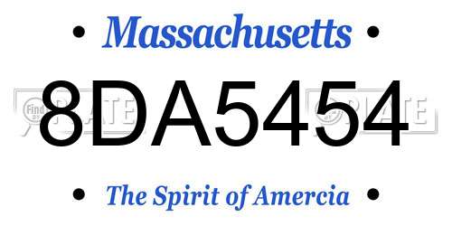 8DA5454 Massachusetts License Plate