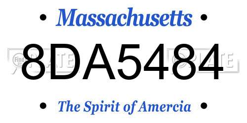 8DA5484 Massachusetts License Plate