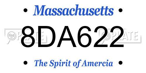 8DA622 Massachusetts License Plate