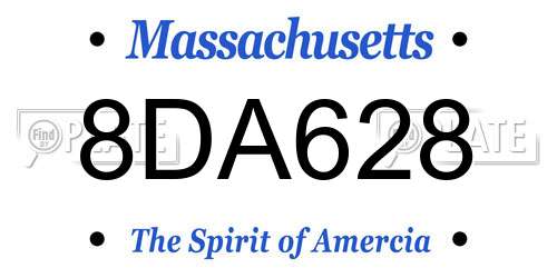 8DA628 Massachusetts License Plate
