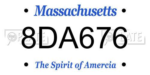 8DA676 Massachusetts License Plate