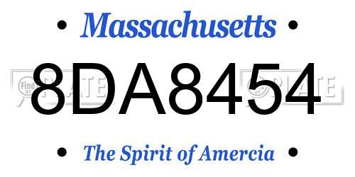 8DA8454 Massachusetts License Plate