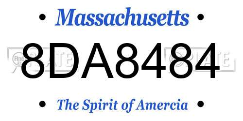 8DA8484 Massachusetts License Plate
