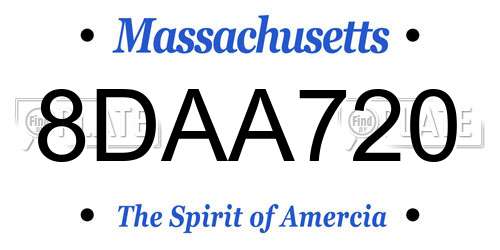 8DAA720 Massachusetts License Plate