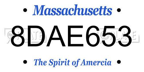 8DAE653 Massachusetts License Plate