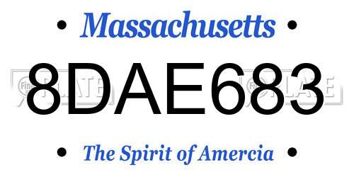 8DAE683 Massachusetts License Plate