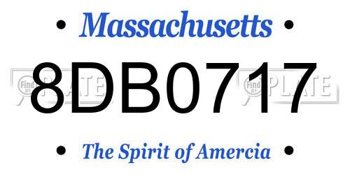 8DB0717 Massachusetts License Plate