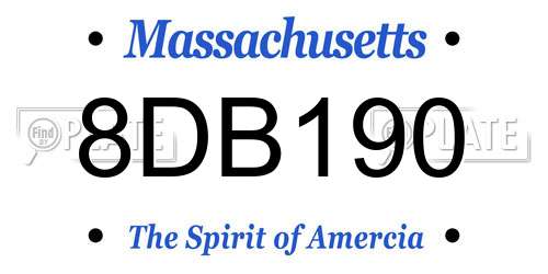 8DB190 Massachusetts License Plate