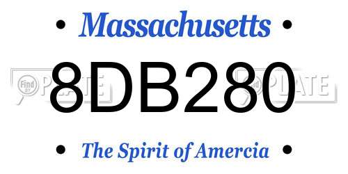 8DB280 Massachusetts License Plate
