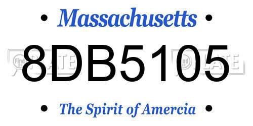 8DB5105 Massachusetts License Plate