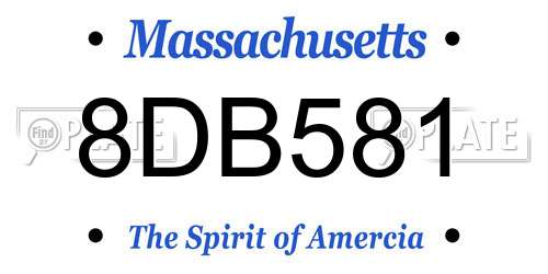 8DB581 Massachusetts License Plate