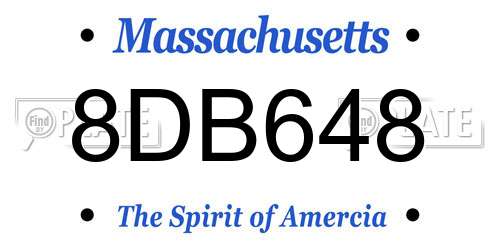 8DB648 Massachusetts License Plate