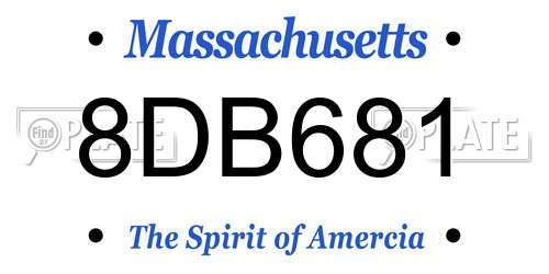 8DB681 Massachusetts License Plate
