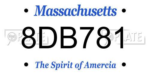 8DB781 Massachusetts License Plate