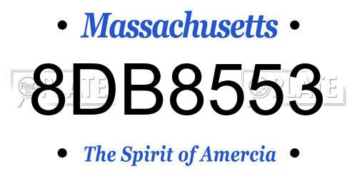 8DB8553 Massachusetts License Plate