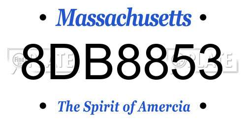 8DB8853 Massachusetts License Plate