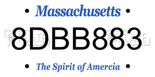 8DBB883 Massachusetts License Plate