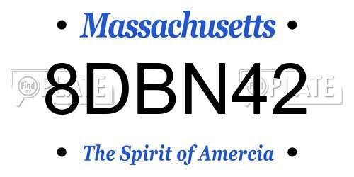8DBN42 Massachusetts License Plate