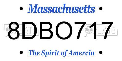 8DBO717 Massachusetts License Plate
