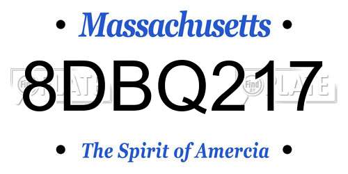 8DBQ217 Massachusetts License Plate