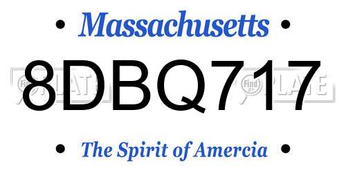 8DBQ717 Massachusetts License Plate