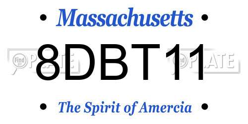 8DBT11 Massachusetts License Plate