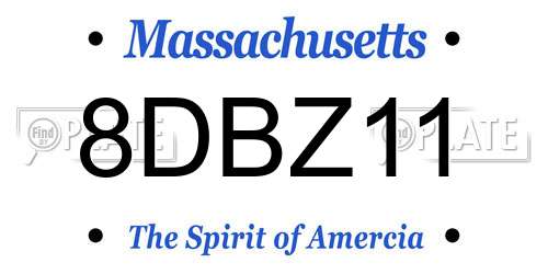 8DBZ11 Massachusetts License Plate