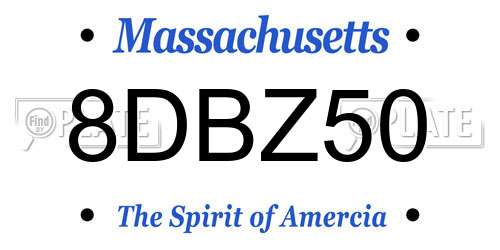 8DBZ50 Massachusetts License Plate
