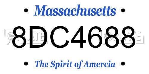 8DC4688 Massachusetts License Plate