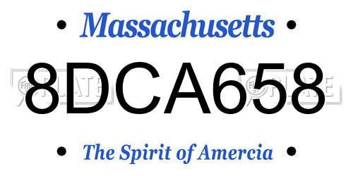 8DCA658 Massachusetts License Plate