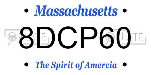 8DCP60 Massachusetts License Plate