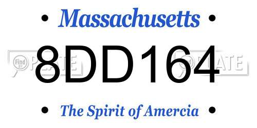 8DD164 Massachusetts License Plate