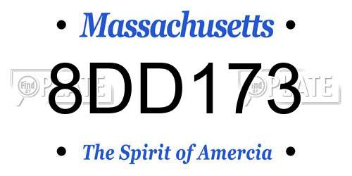 8DD173 Massachusetts License Plate
