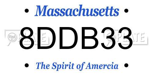 8DDB33 Massachusetts License Plate