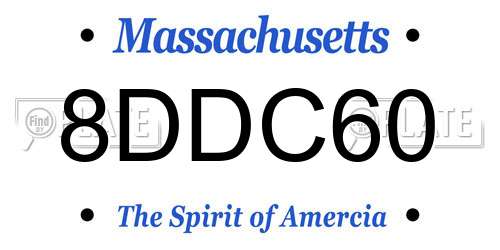 8DDC60 Massachusetts License Plate