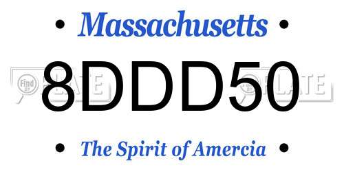 8DDD50 Massachusetts License Plate