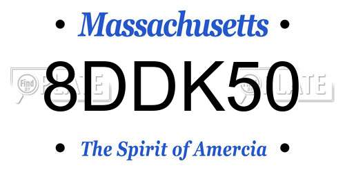 8DDK50 Massachusetts License Plate